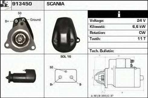 EDR 913450 - Starter autospares.lv