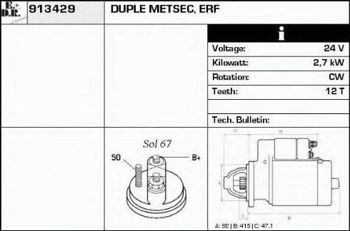 EDR 913429 - Starter autospares.lv