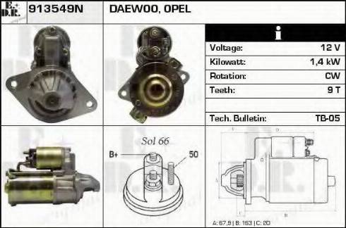 EDR 913549N - Starter autospares.lv