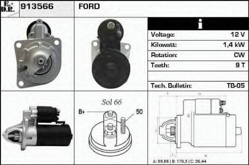 EDR 913566 - Starter autospares.lv