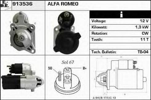 EDR 913536 - Starter autospares.lv