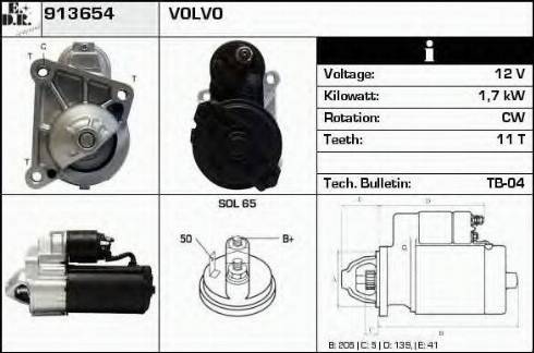 EDR 913654 - Starter autospares.lv