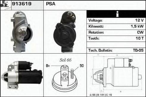 EDR 913619 - Starter autospares.lv