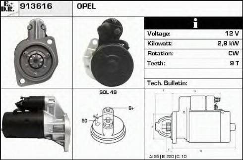 EDR 913616 - Starter autospares.lv