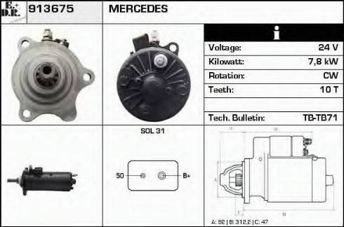 EDR 913675 - Starter autospares.lv