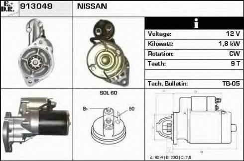 EDR 913049 - Starter autospares.lv