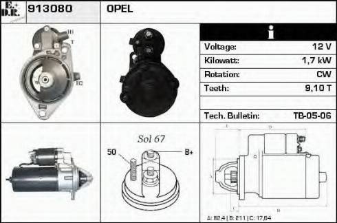 EDR 913080 - Starter autospares.lv