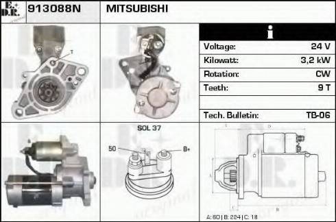 EDR 913088N - Starter autospares.lv