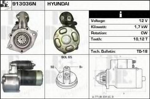 EDR 913036N - Starter autospares.lv