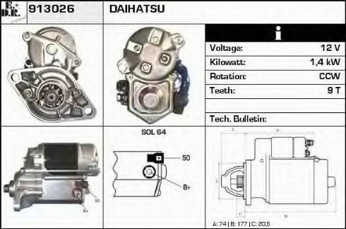 EDR 913026 - Starter autospares.lv