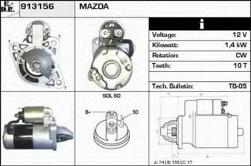 EDR 913156 - Starter autospares.lv