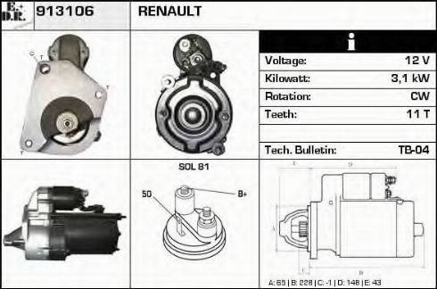 EDR 913106 - Starter autospares.lv