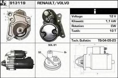 EDR 913119 - Starter autospares.lv