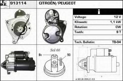 EDR 913114 - Starter autospares.lv