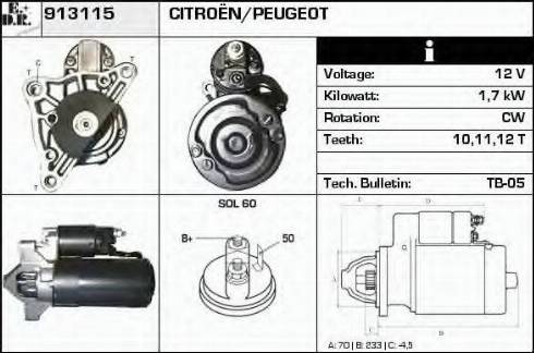 EDR 913115 - Starter autospares.lv