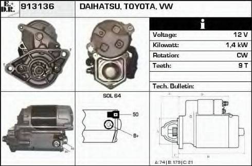 EDR 913136 - Starter autospares.lv