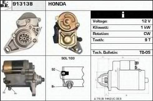 EDR 913138 - Starter autospares.lv