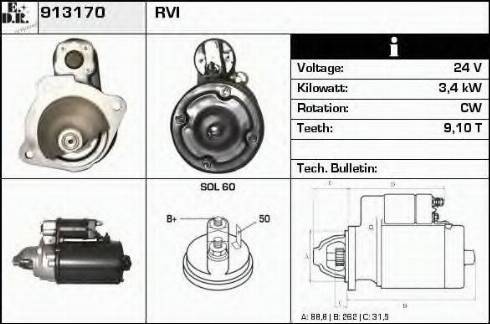 EDR 913170 - Starter autospares.lv