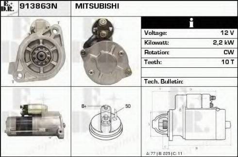 EDR 913863N - Starter autospares.lv