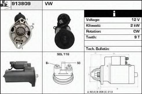 EDR 913809 - Starter autospares.lv