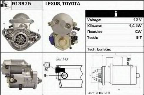 EDR 913875 - Starter autospares.lv