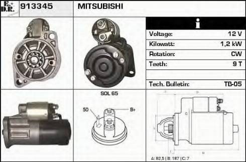 EDR 913345 - Starter autospares.lv