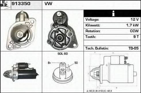 EDR 913350 - Starter autospares.lv