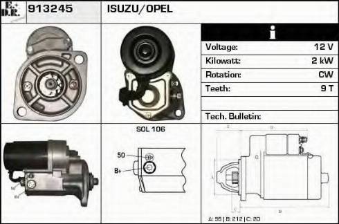 EDR 913245 - Starter autospares.lv