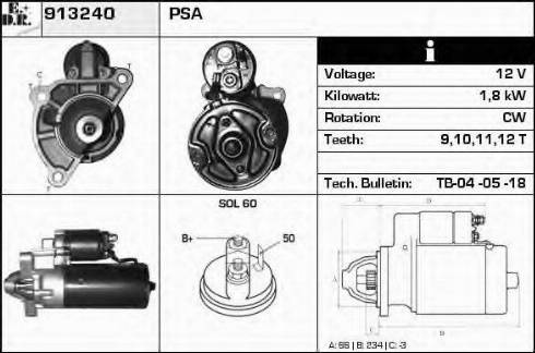 EDR 913240 - Starter autospares.lv