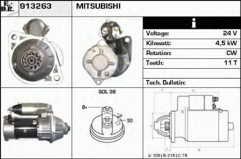 EDR 913263 - Starter autospares.lv