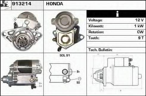 EDR 913214 - Starter autospares.lv