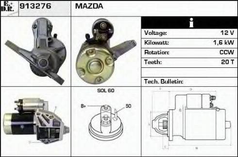 EDR 913276 - Starter autospares.lv