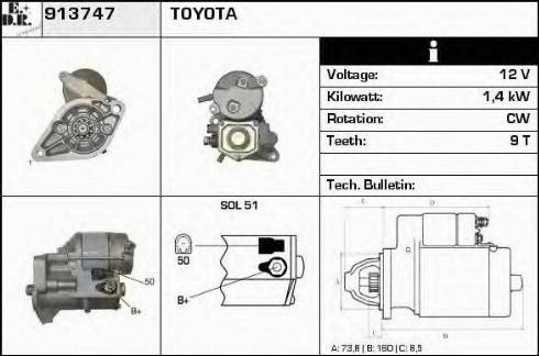 EDR 913747 - Starter autospares.lv