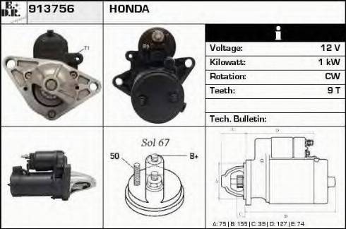 EDR 913756 - Starter autospares.lv