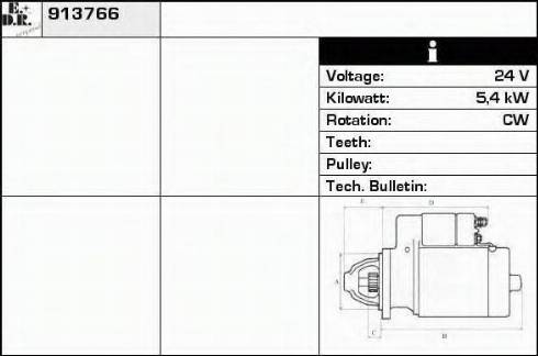 EDR 913766 - Starter autospares.lv