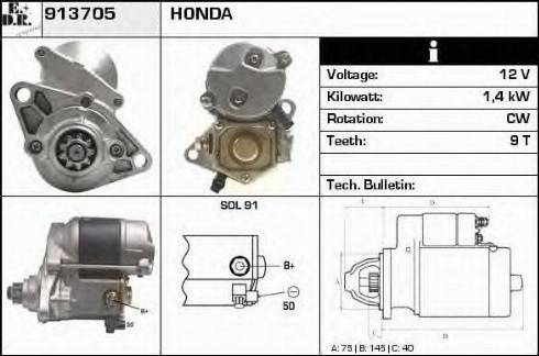 EDR 913705 - Starter autospares.lv