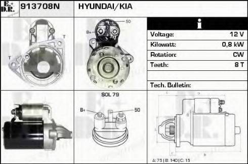 EDR 913708N - Starter autospares.lv