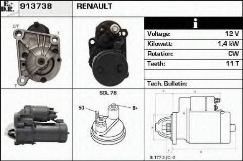 EDR 913738 - Starter autospares.lv