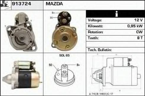 EDR 913724 - Starter autospares.lv