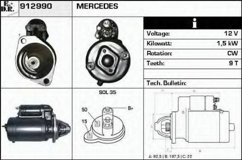 EDR 912990 - Starter autospares.lv