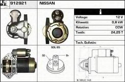 EDR 912921 - Starter autospares.lv