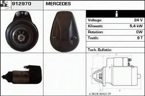 EDR 912970 - Starter autospares.lv