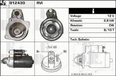 EDR 912430 - Starter autospares.lv