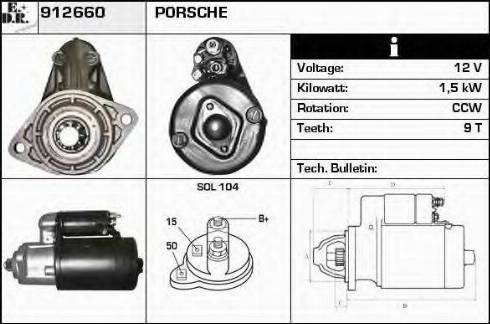 EDR 912660 - Starter autospares.lv