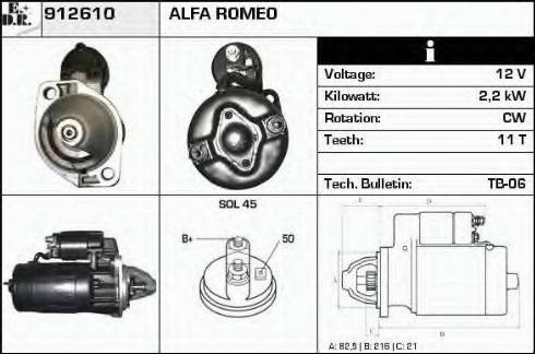 EDR 912610 - Starter autospares.lv