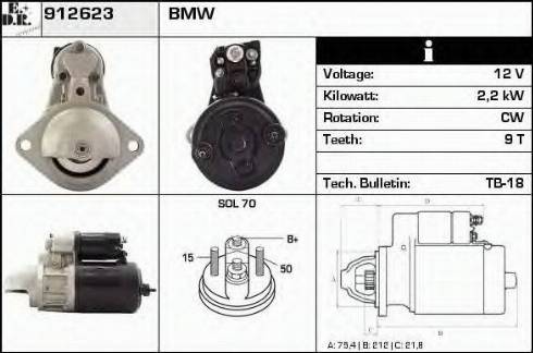 EDR 912623 - Starter autospares.lv