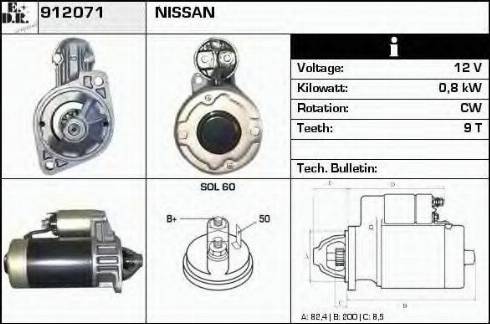 EDR 912071 - Starter autospares.lv