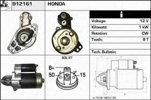 EDR 912161 - Starter autospares.lv