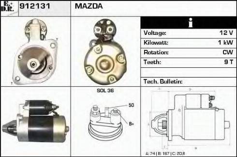 EDR 912131 - Starter autospares.lv