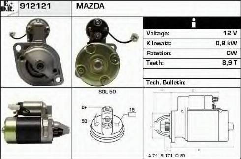 EDR 912121 - Starter autospares.lv